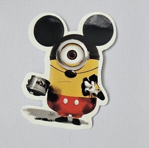 Minion dressed like micky mouse sticker, skateboard sticker